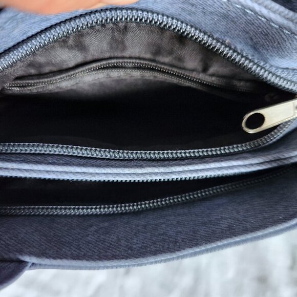 Mick-Gwend Shoulder Bag Purse Two Zip Compartments, Front Pocket Blue - Picture 8 of 11